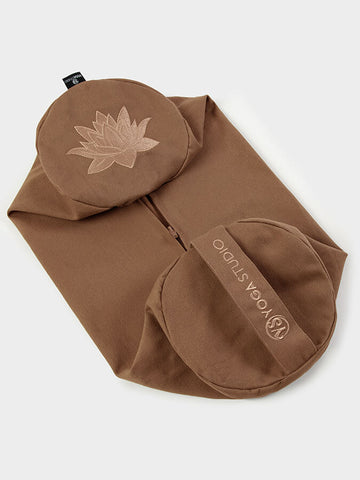 Yoga Studio Replacement Round Lotus Bolster Outer Cushion Cover Cappuccino Light Brown